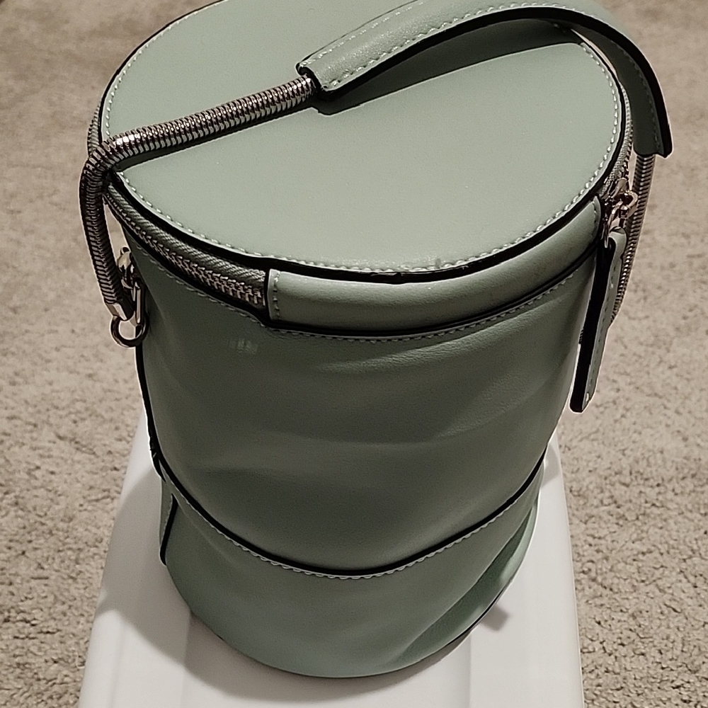 Mango Pastel Green Cylinder Cosmetic Bag